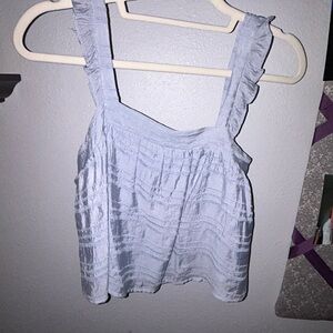 Altar'd State Blue Ruffled Crop Tank Top